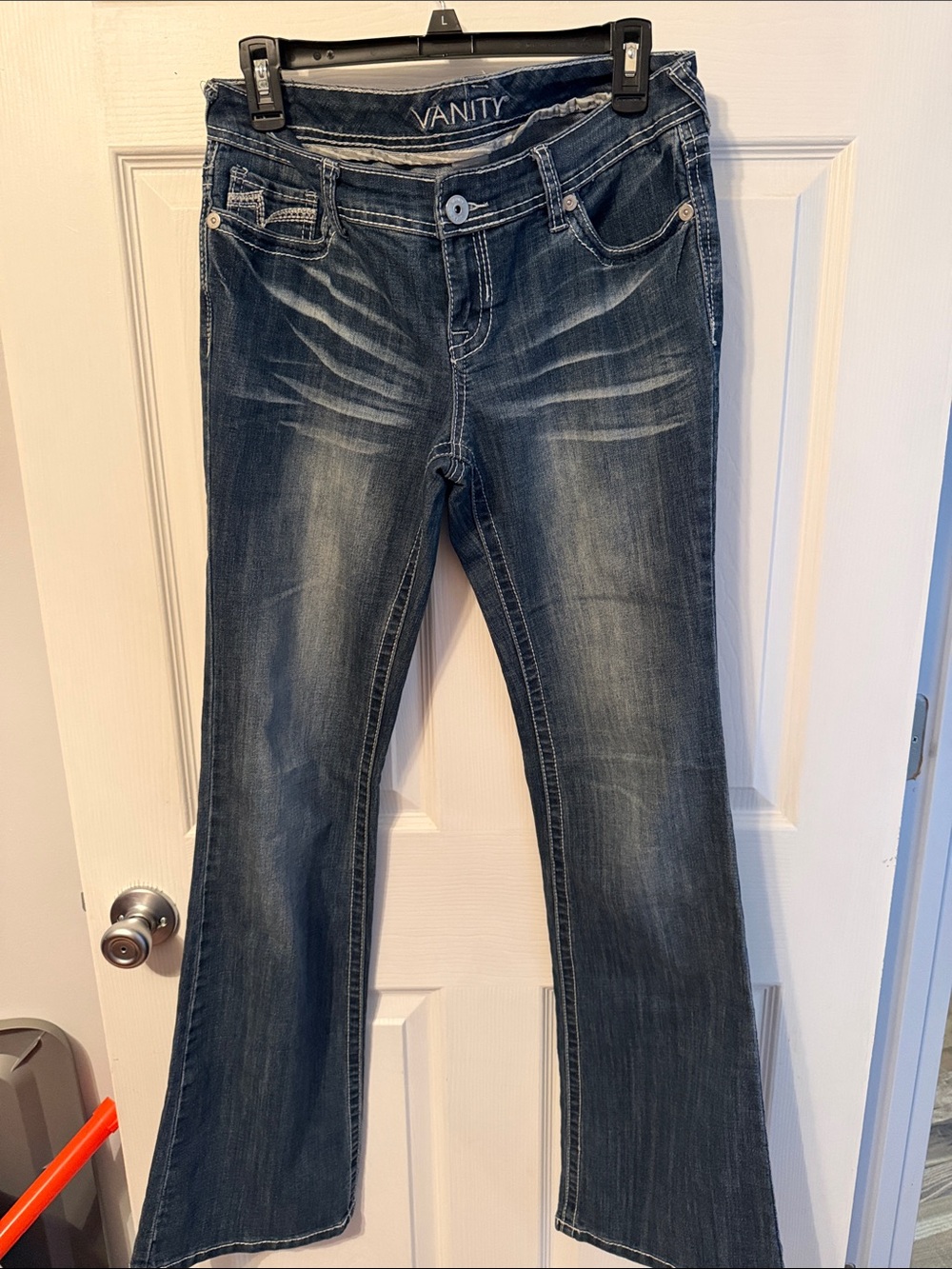Vanity Women's Washed Blue Wide Leg Jeans